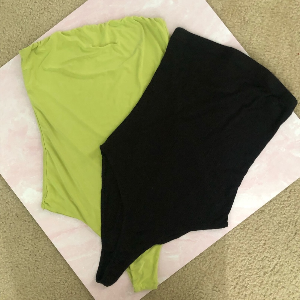 Size small & size 6 (green) tube top body suit
